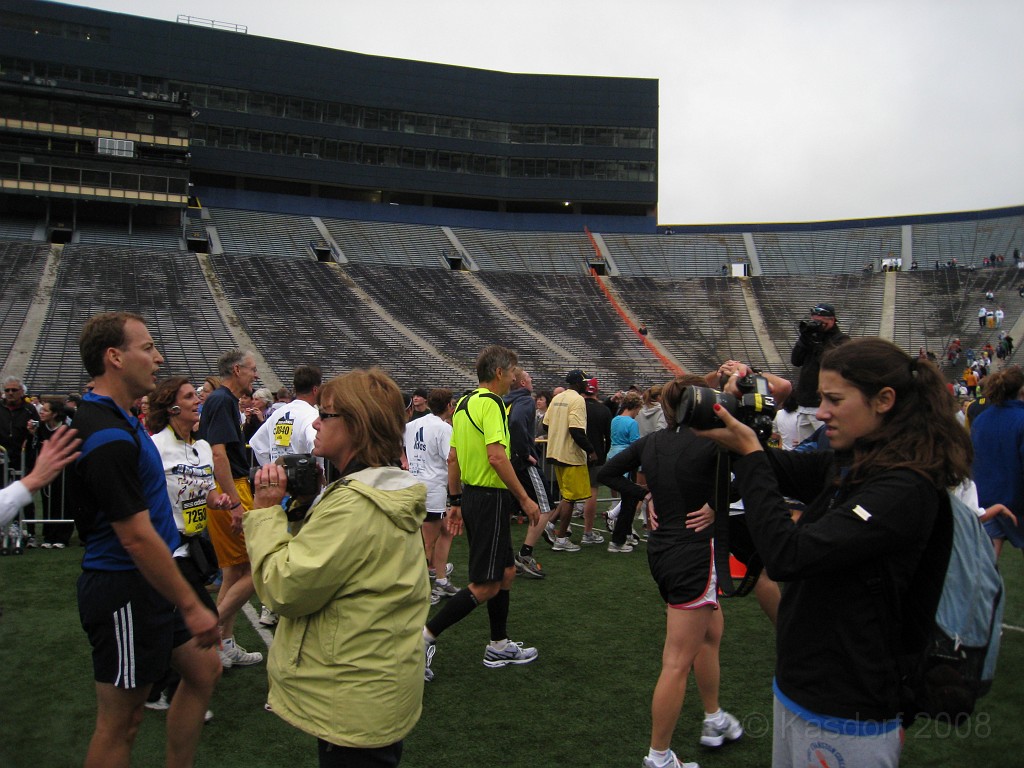 BHGH 2009 0436.jpg - The Big House Big Heat 5 and 10 K race. October 4, 2009 run in Ann Arbor Michigan finishes on the 50 yard line of the University of Michigan stadium.